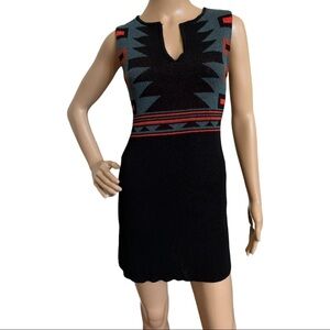 Rachel Rachel Roy Women’s Geometric‎ Pattern Black Mini Dress Size S